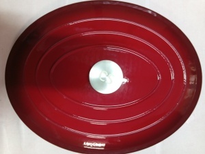 RESIGILAT R3 - Oală din fontă emailată cu capac, 7.7L – Xanten Carl Schmidt Sohn 075248, roșie, tip roaster, cuptor/inducție, 36x27.8 cm - Img 4