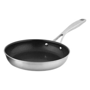 Set 3 tigăi inox DuraMax Carl Schmidt Sohn 20, 24 și 28 cm, interior ceramic antiaderent cu structură de fagure, pentru inducție și cuptor 260°C - Img 9