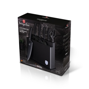 Set Cutit cu tocatoare Matte Black Berlinger Haus BH 2492