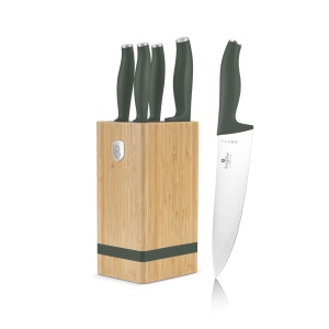Set cutite 6 piese, cu suport bambus Green Matte Collection Berlinger Haus BH 2751 - Img 3