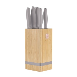 Set cutite 6 piese, suport lemn Taupe Collection Berlinger Haus BH 2974