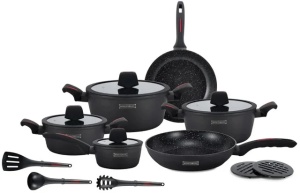 Set oale marmorate 15 piese Royalty Line RL-T15 negru