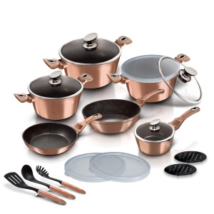 Set oale marmorate 18 piese Rose Gold Berlinger Haus BH 7034