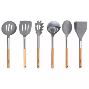 Set ustensile de bucatarie cu suport din salcam, 7 piese Kinghoff KH1325 - Img 2
