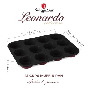 Tava muffins Leonardo Berlinger Haus BH 7945, visiniu mat