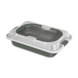 Tavă dreptunghiulară pentru copt cu capac plastic, Green Matt Berlinger Haus BH 8637 - Img 1