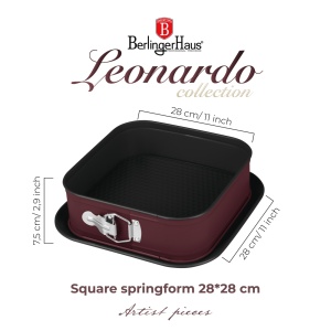Tava patrata 28 cm cu fund detasabil Leonardo Berlinger Haus BH 8666