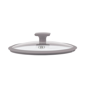 Tigaie adanca cu capac 24 cm Taupe Berlinger Haus BH 8092, gri, strat titan
