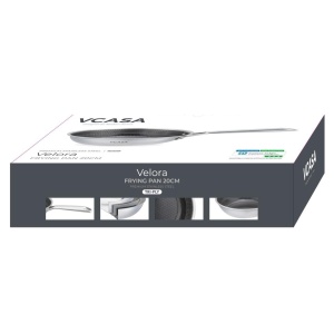 Tigaie ceramică antiaderentă fără PFAS 20 cm, Tri-Ply, pentru inducție – VCASA Velora 90154, fără PTFE și PFOA - Img 3