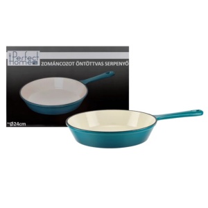 Tigaie fonta emailată 24 cm Turqoise Perfect Home 17820, compatibila cu toate tipurile de plite - Img 2