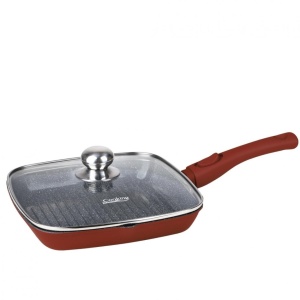Tigaie Grill Aluminiu+Capac 28x4 Cm, Calabria, Cooking By Heinner HR-JLG-A28G