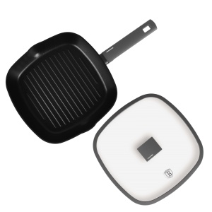 Tigaie Grill cu capac, 28 cm-Anthracite Collection Berlinger Haus BH 8127