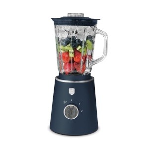 Blender de masă cu bol de sticlă – Berlinger Haus Deep Sea BH 9824, albastru mat, lamă metalică