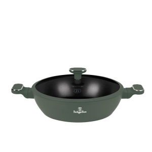 Cratiță cu capac 30 cm, 4,5 L – Berlinger Haus Green Matte BH 8199, verde mat, antiaderentă titan, compatibilă inducție - Img 3