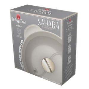 Cratita cu capac si separator 30 cm, 4,2L Sahara Berlinger Haus BH 8628, antiaderenta, crem