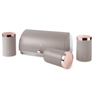Cutie paine cu recipiente Taupe Berlinger Haus BH 6834, inox, gri
