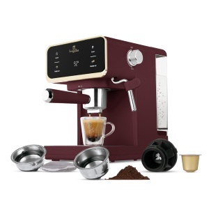 Espressor digital 3 in 1 Leonardo Berlinger Haus BH 9848, visiniu mat - Img 2