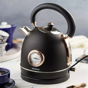 Fierbator de apa model rustic 1.8 l Klausberg KB7905 negru-auriu - Img 6