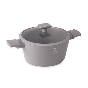Oala cu capac 24 cm Taupe Berlinger Haus BH 8101, gri, strat titan