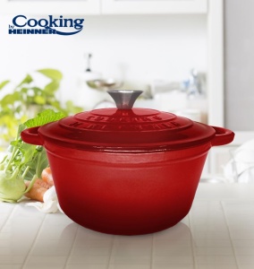 Semioala Fonta Emailata +Capac 24x11.5cm, 4l, Red Line, Cooking By Heinner HR-KN-SM4