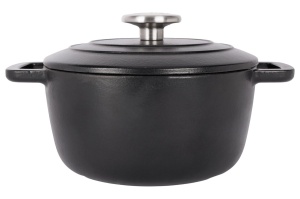 Oală fontă emailată cu capac 20 cm 2,7 L Negru Fontestic Cosy & Trendy 9967204
