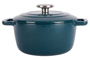 Oală fontă emailată cu capac 20 cm 2,7 L Verde Heron Fontestic Cosy & Trendy 9967203