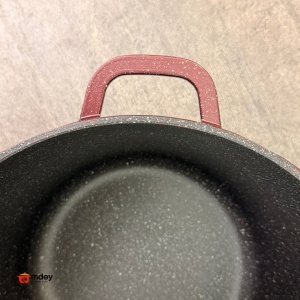Oală înaltă marmorată cu capac 28 cm, 10,2 L – Royalty Line AD28MG, vișiniu, antiaderentă, compatibilă inducție - Img 5