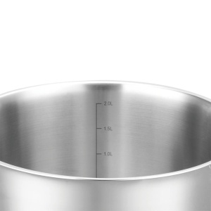 Oală inox 304 cu capac 18 cm, 2,2 L, pentru inducție – VCASA Sierra 90103, capac din sticlă cu strecurătoare - Img 6