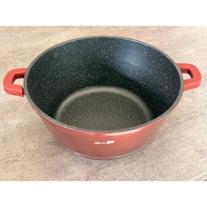 Oala mare marmorata 13,5 L, 36 cm, cu capac de sticla, antiaderenta, pentru zacusca, bulion, gemuri si compoturi, inductie, Bachmayer BM 7753-36 - Img 4