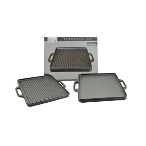 Placa grill BBQ față dublă 32x32cm, fonta Perfect Home 12970 - Img 3