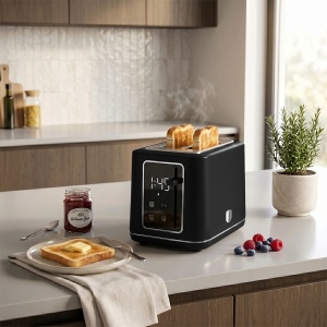 Prăjitor de pâine digital cu afișaj LED, 7 niveluri – Berlinger Haus Matte Black BH 9660, negru mat, funcții Defrost și Reheat - Img 13