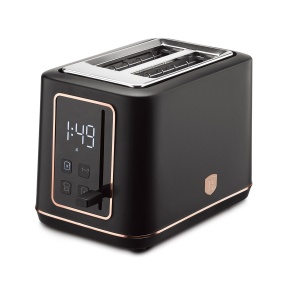 Prăjitor de pâine digital cu afișaj LED, 7 niveluri – Berlinger Haus Black Rose BH 9661, negru cu auriu-roz, Defrost și Reheat - Img 6