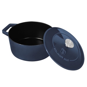 Oala fonta emailata cu capac 20 cm Aquamarine Berlinger Haus BH 6521