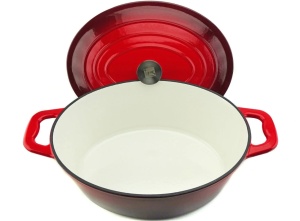 RESIGILAT R2 - Oală din fontă emailată cu capac, 7.7L – Xanten Carl Schmidt Sohn 075248, roșie, tip roaster, cuptor/inducție, 36x27.8 cm - Img 7