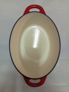 RESIGILAT R3 - Oala fonta 4 L, cu capac emailata, tip roaster, de calitate Xanten Carl Schmidt Sohn rosie 37x22x11.5 cm 090975 - Img 4