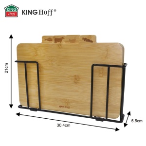 Set 4 tocătoare din bambus cu suport metalic – Kinghoff KH-2010, marcaje pentru carne, pește, pasăre și legume - Img 7