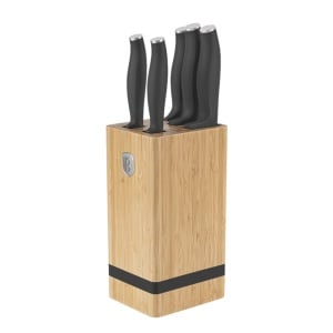 Set cutite 6 piese cu stativ bambus Antracit Berlinger Haus BH 2968