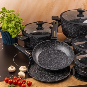 Set oale marmorate cu capace 12 peise Klausberg KB-7968, negru - Img 12