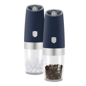 Set râșnițe electrice sare și piper cu pornire automată, 2 piese – Berlinger Haus Deep Sea BH 9572, albastru mat, iluminare LED - Img 2