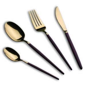 Set tacamuri 24 piese, 6 persoane, auriu lucios cu bordo Leonardo Berlinger Haus BH 3072