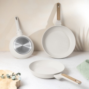Set tigai 3 piese Sahara Nordic Berlinger Haus BH 8322, crem mat, compatibile cu toate tipurile de plita, invelis antiaderent titanPro - Img 8