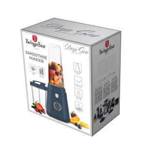 Smoothie maker 320 W cu 2 recipiente de voiaj – Berlinger Haus Deep Sea BH 9882, albastru mat, zdrobește gheața - Img 2