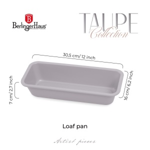 Tava chec 30,5x6 cm Taupe Berlinger Haus BH 7919, antiaderenta, gri