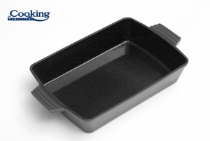Tava Fonta Emailata 33 X 23 X 7 Cm, Marble Grey, Cooking By Heinner HR-ZVC-T33