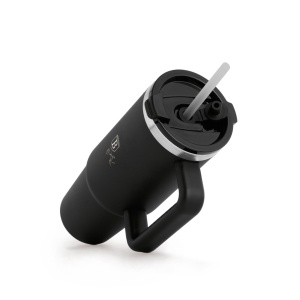 Termos 1L Matte Black Collection BH 8833P, cu maner si pai, negru mat - Img 2
