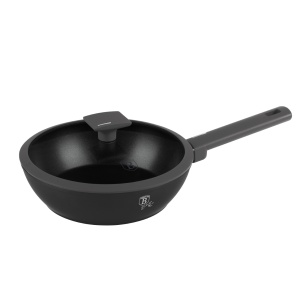 Tigaie adanca cu capac 24 cm, 2,3L Anthracite Berlinger Haus BH 8122, strat antiaderent, gri