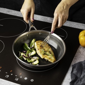 Tigaie ceramică antiaderentă fără PFAS 24 cm, Tri-Ply, pentru inducție – VCASA Velora 90155, fără PTFE și PFOA - Img 2