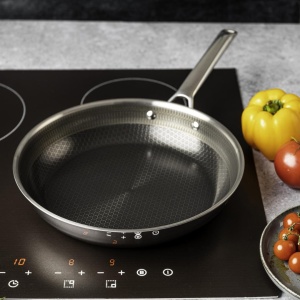 Tigaie ceramică antiaderentă fără PFAS 28 cm, Tri-Ply, pentru inducție – VCASA Velora 90156, fără PTFE și PFOA - Img 4