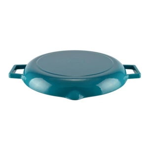 Tigaie fonta grill cu manere 31 cm Turqoise Perfect Home 17817, ideala pentru a gati carne si legume la grill pe toate tipurile de plite - Img 4