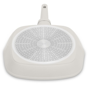 Tigaie grill cu capac 28 cm, 2,1L Sahara Berlinger Haus BH 8067, antiaderenta, crem